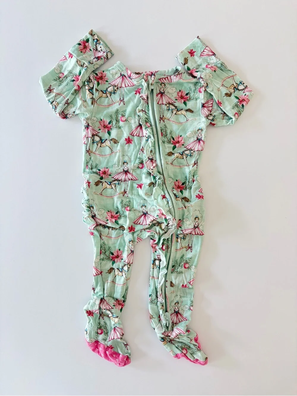 Posh Peanut Ballerina Fairies Ruffle Bamboo Footie Pajama Baby Girl 6-9 Months